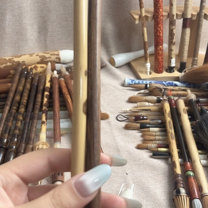 湘妃竹兼毫，豹狼毫中号