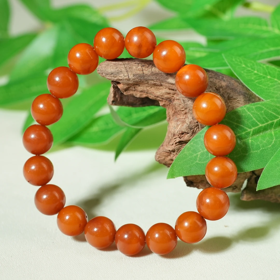 十九世纪蜜蜡圆珠手串【古珠精选】AAML250115009