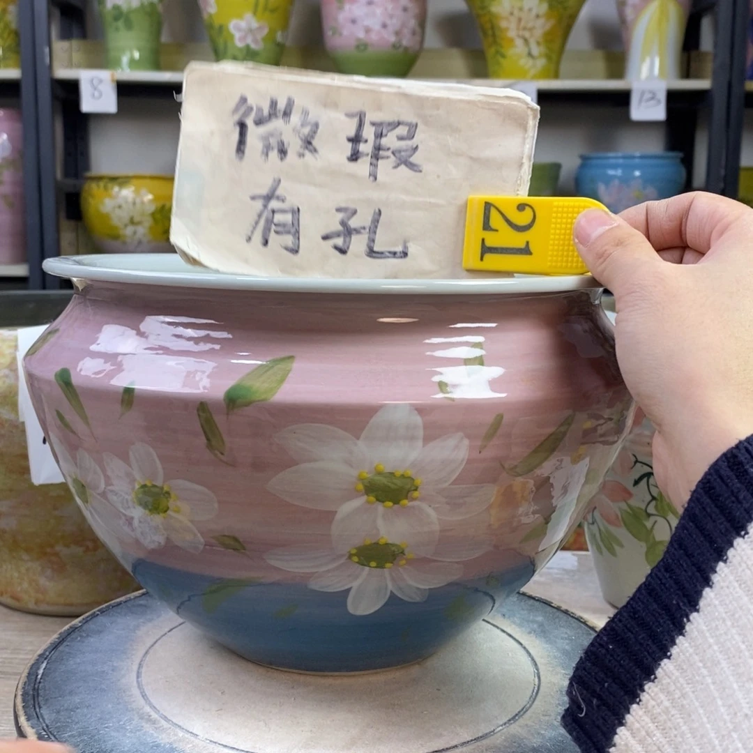 景德镇手工手绘陶瓷花盆