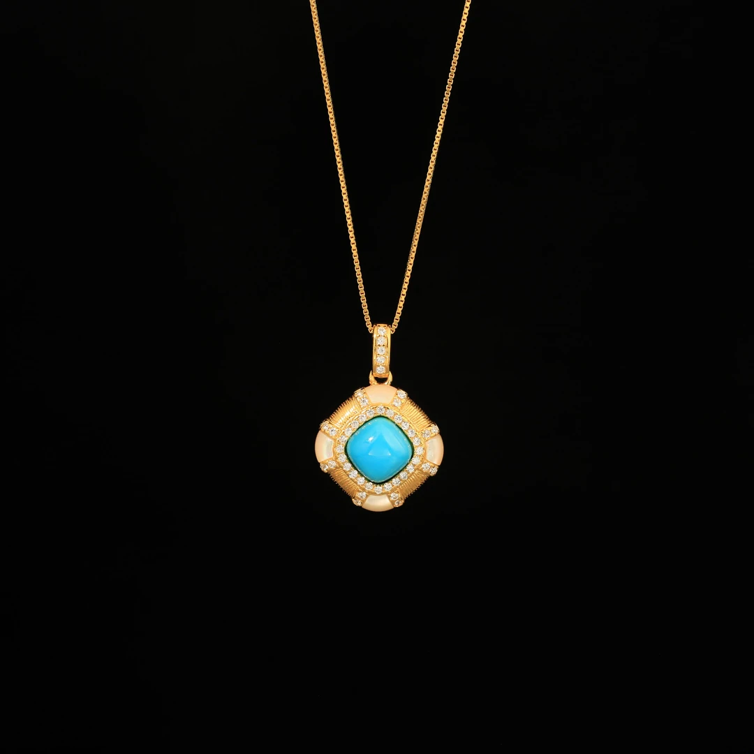 S925美松方形吊坠约7mm-BJH0158