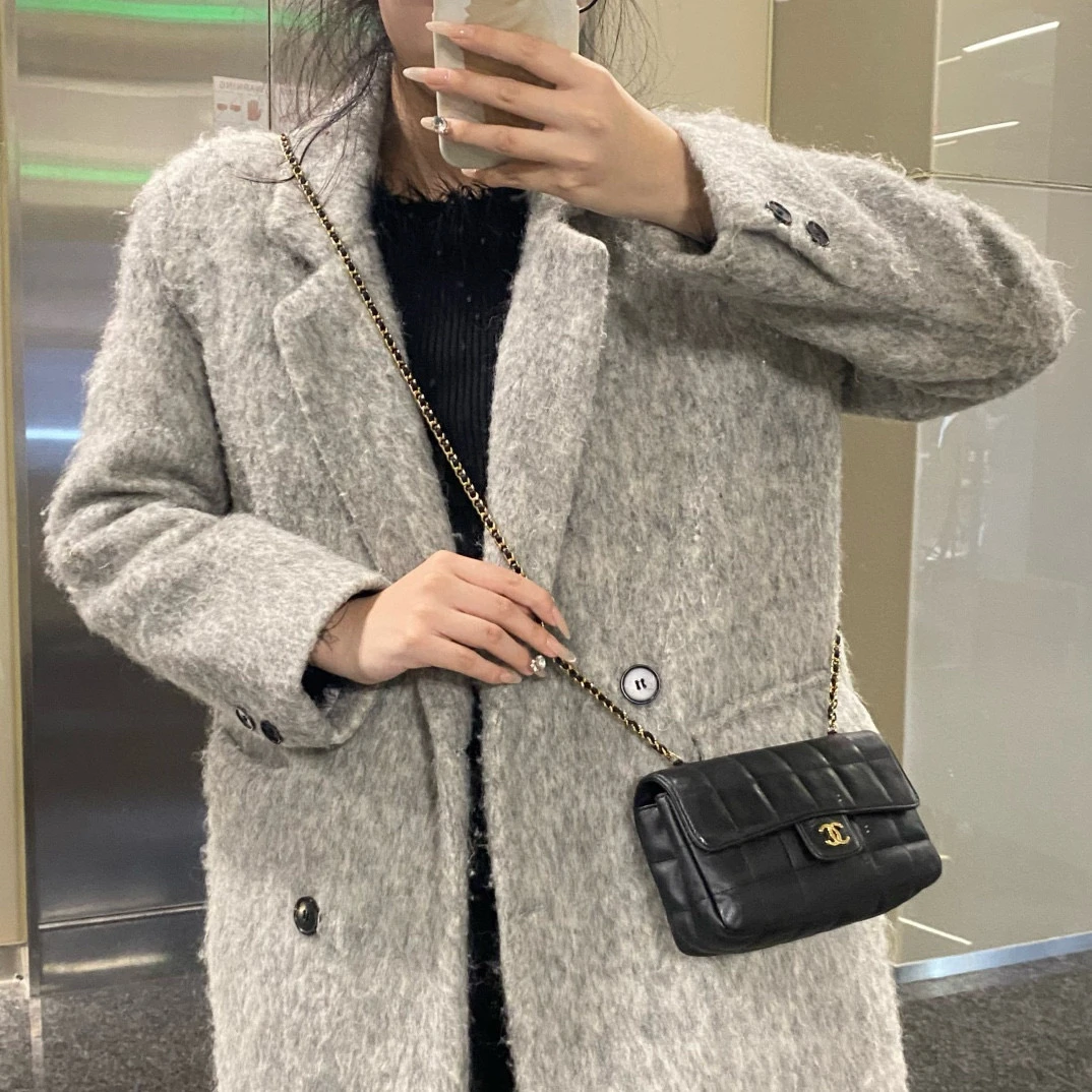 95新 Chanel/香奈儿 chanel黑金山茶花cf冰格斜挎包