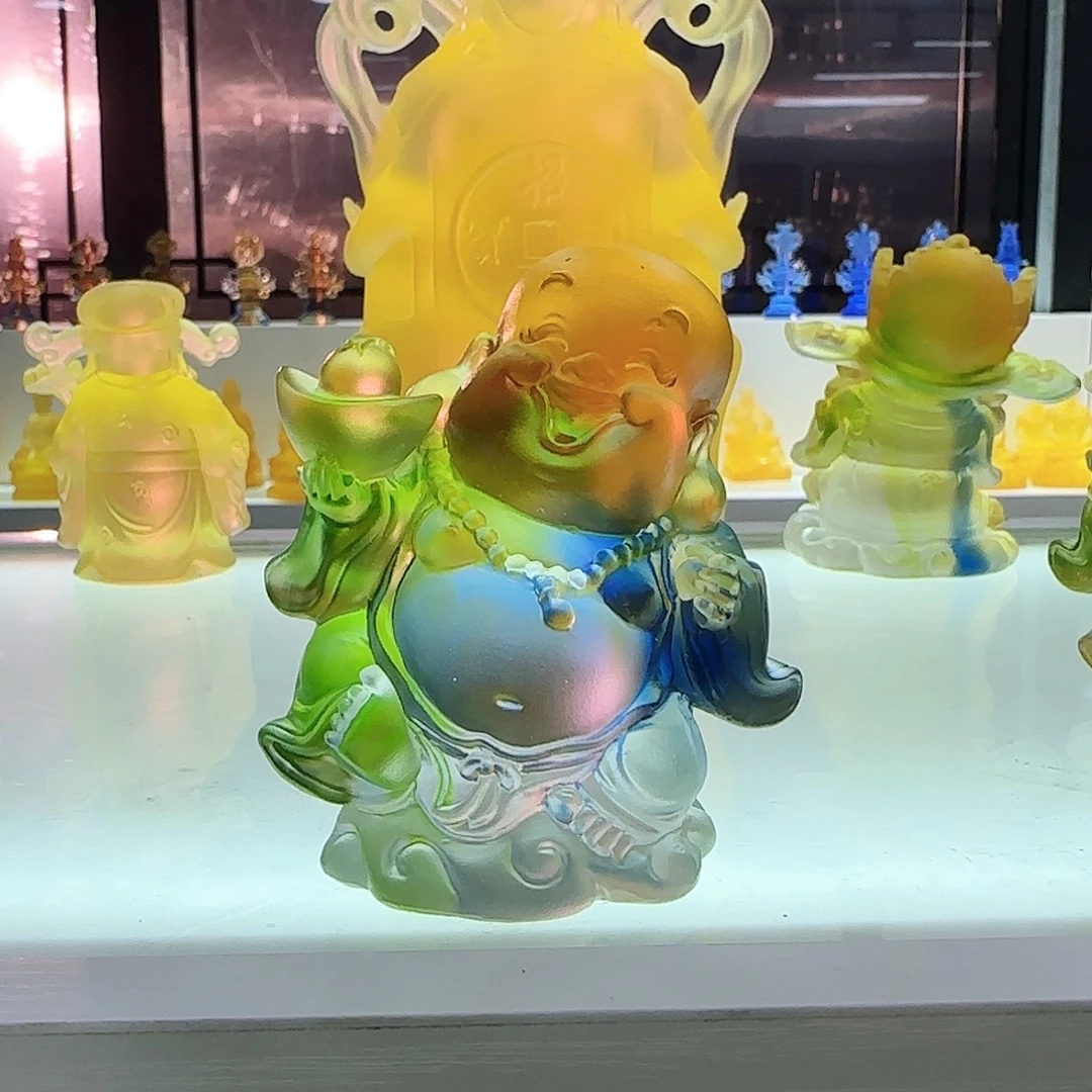 琉璃手工艺品元宝弥勒