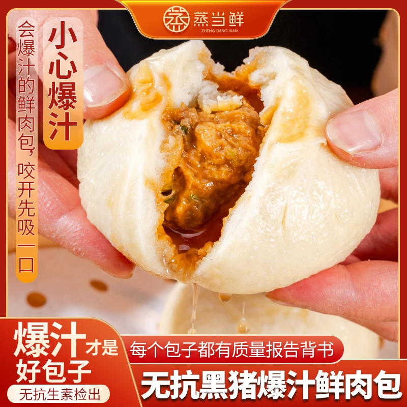 【包子】传统秘制鲜肉包鲜香四溢早餐速食美味大包子2袋