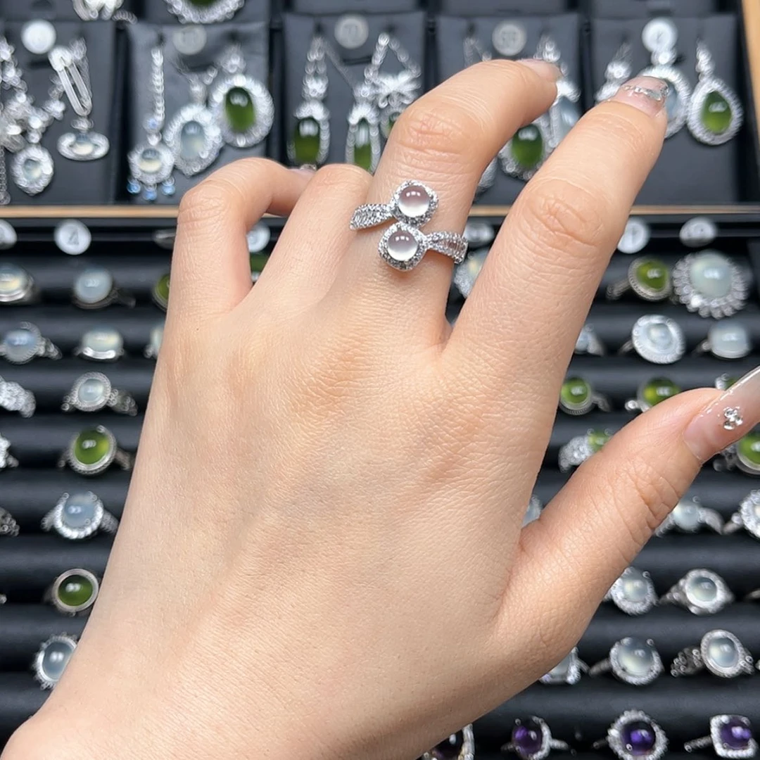 【闪购商品】岫玉戒指银S925镶嵌赵*虎