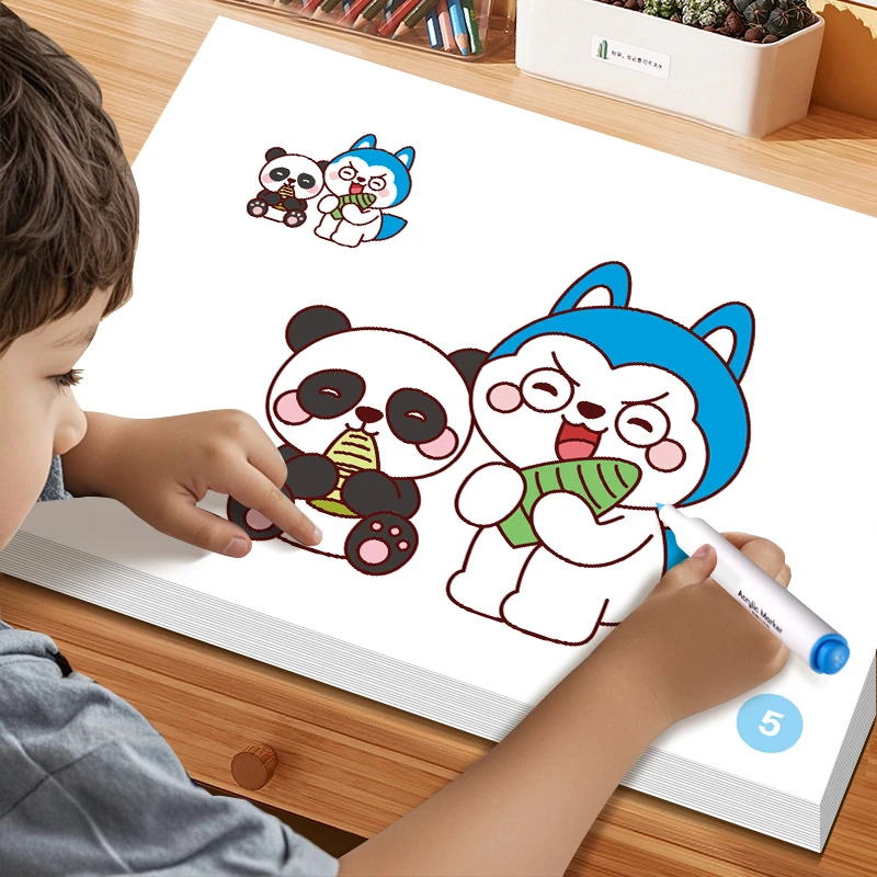 哈小浪涂色本3-6岁5儿童简笔画画本描摹涂鸦绘画本少儿卡通画玩具