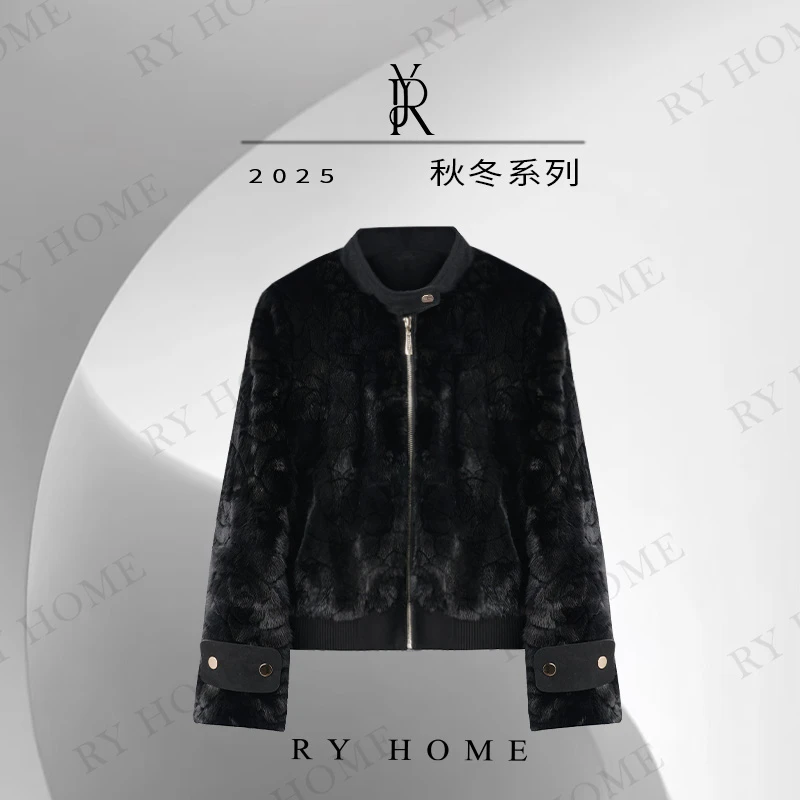 【容雨RYHOME】100%水貂毛高端派克绵羊皮皮毛一体外套253W2637