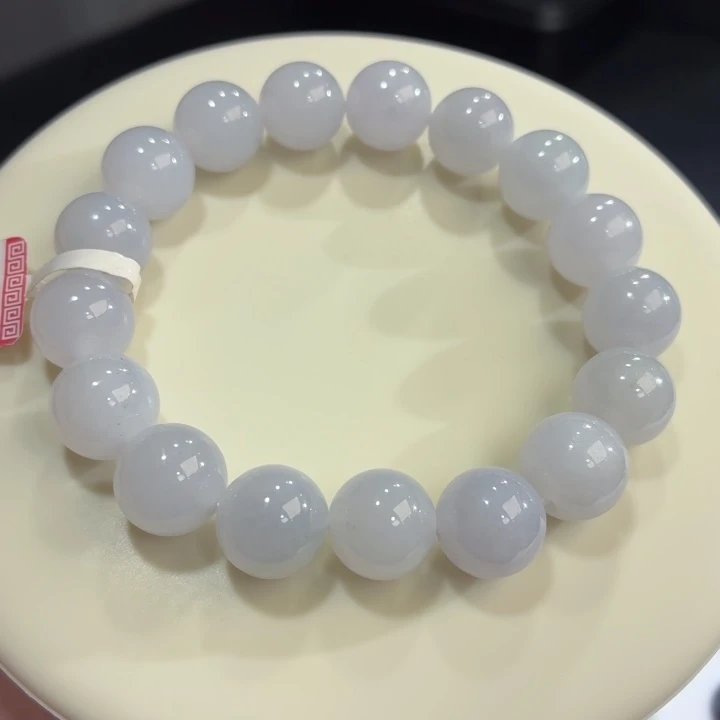 翡翠未镶嵌手链冰胶浅紫卡12