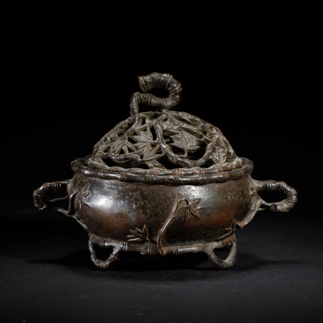 Tgz11清代铜节节高升香熏炉