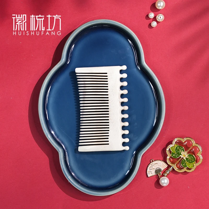 板娘专享 鹿角水滴双面密齿方片按摩梳-401