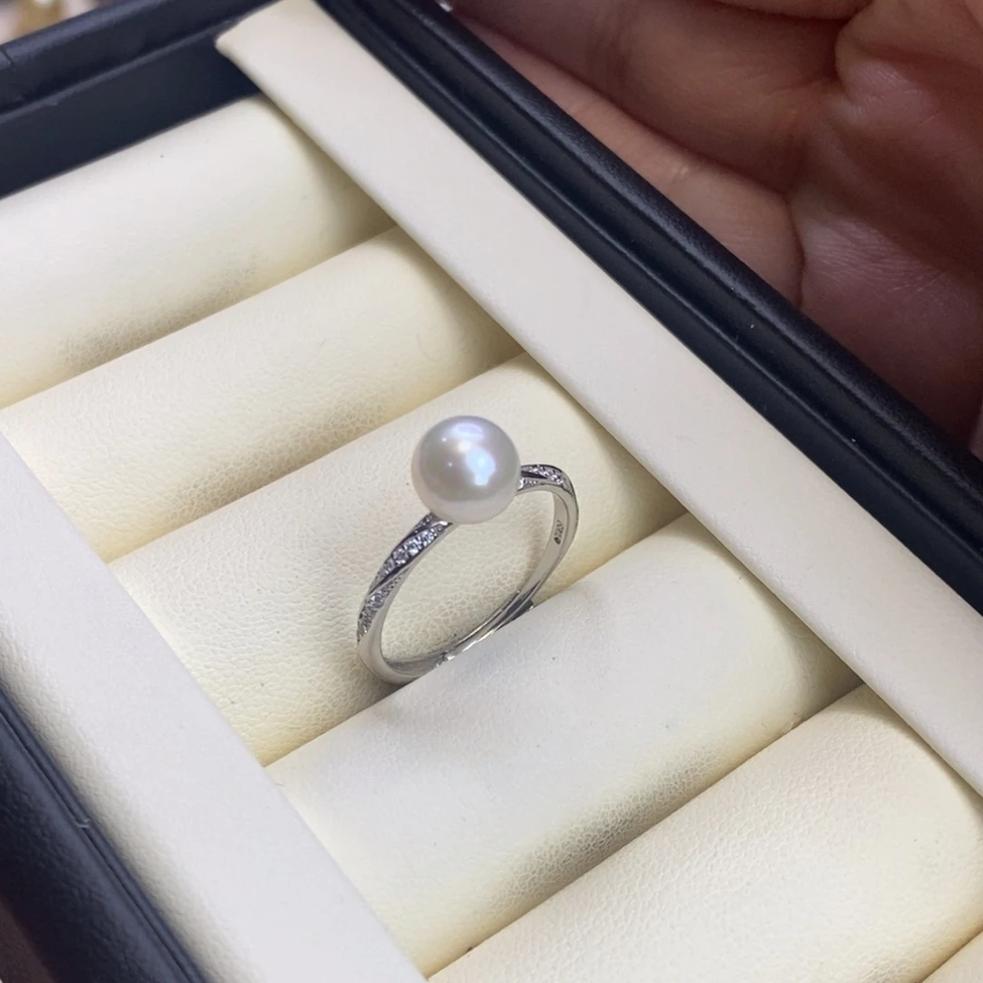 淡水珍珠银S925镶嵌戒指