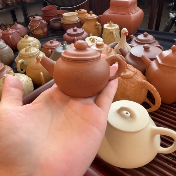 茶壶紫砂桃花泥巨轮珠60cc