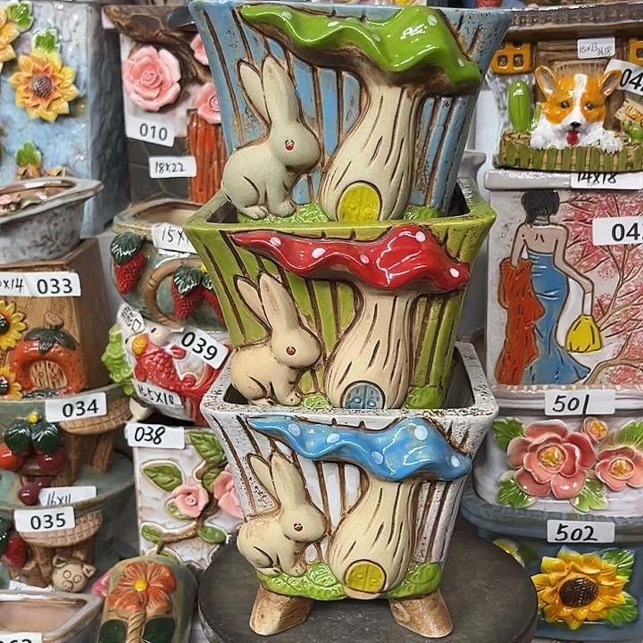粗陶材质多肉花盆