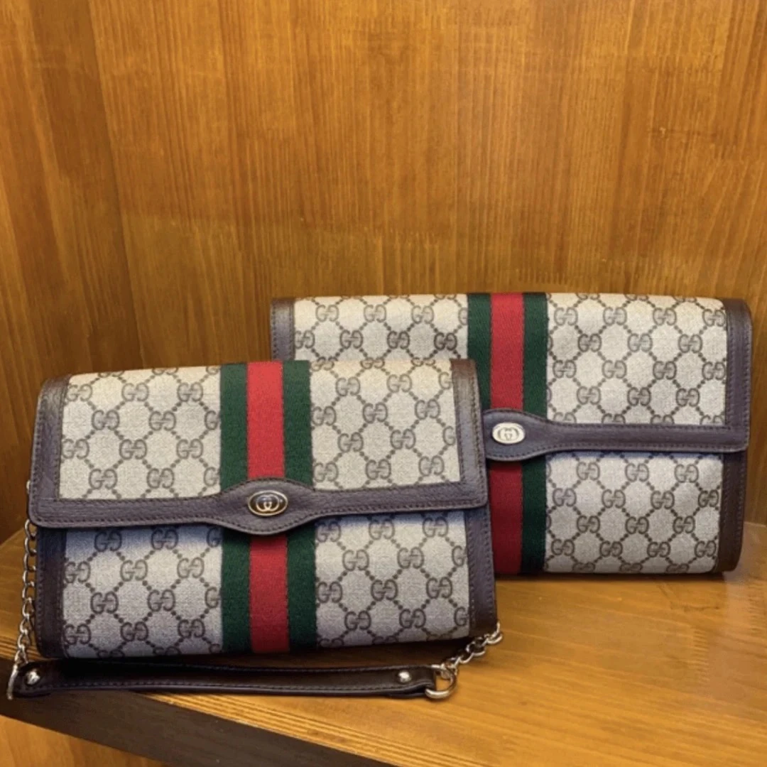 95新 GUCCI/古驰 Gucci红绿夹子包