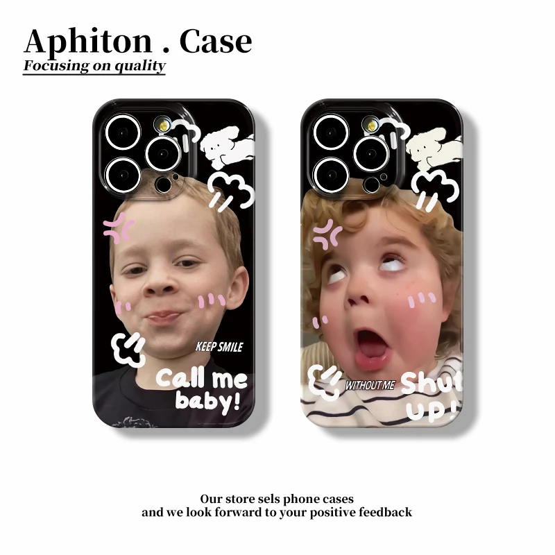 奥菲顿搞怪欧美小男孩适用iPhone16菲林手机壳华为vivo小米oppo套