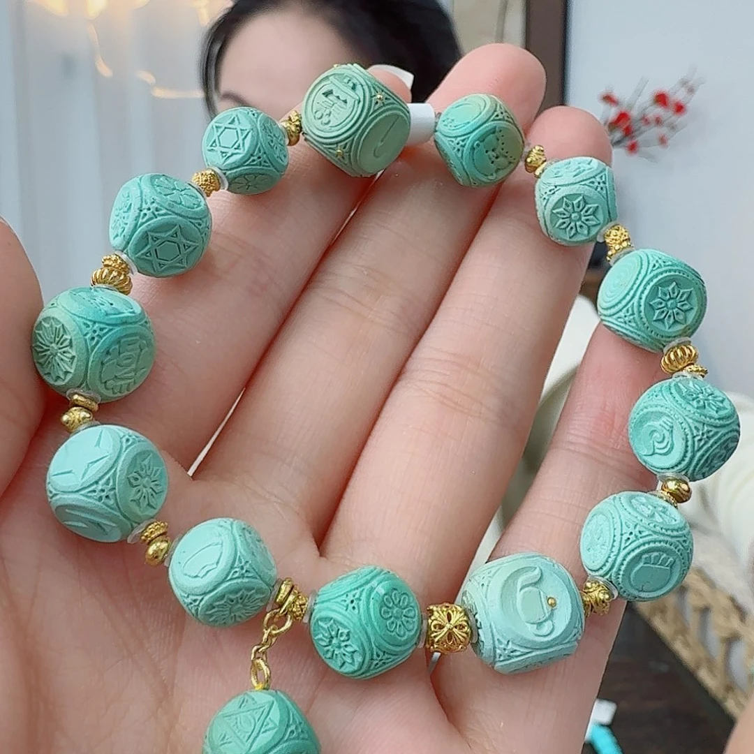 绿松石18K金镶嵌珠宝奇石