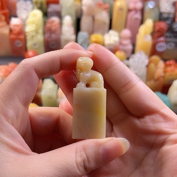 老挝石印石手工定制2厘米，貔貅，包刻