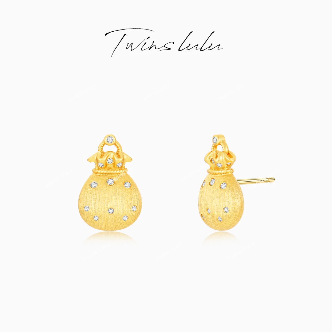 TWINS LULU 七夕节 夏上新 精致古法工艺拉丝钱袋耳环TSL3030