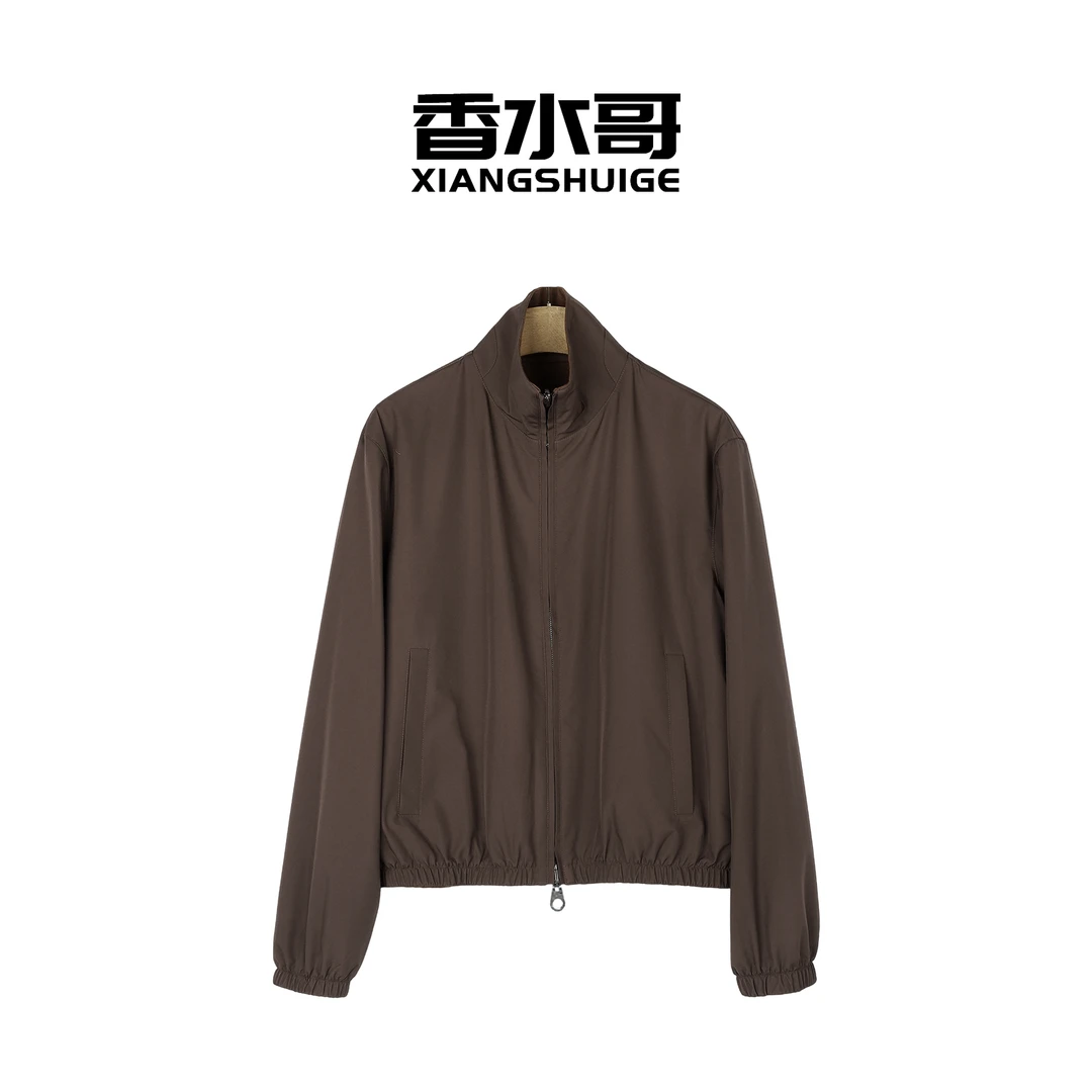 2024女装秋季新款时尚气质立领酒咖色两面穿夹克衫设计感休闲外套