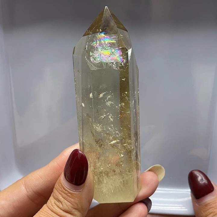 未镶嵌珠宝半成品水晶54黄水晶柱高9宽2.9