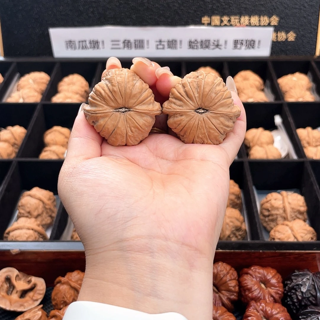 把件文玩核桃41南瓜全品正圆边肚同尺大肉纹41S4