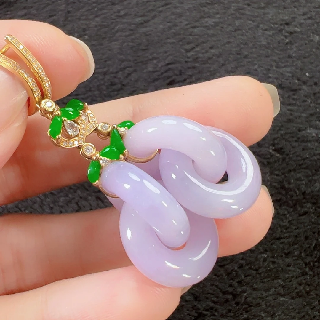 翡翠18K金镶嵌耳饰签收后24小时鉴赏期