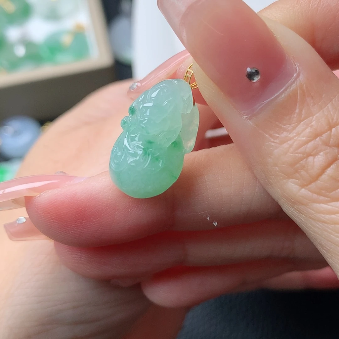 【闪购商品】翡翠18K金镶嵌吊坠(不含链)