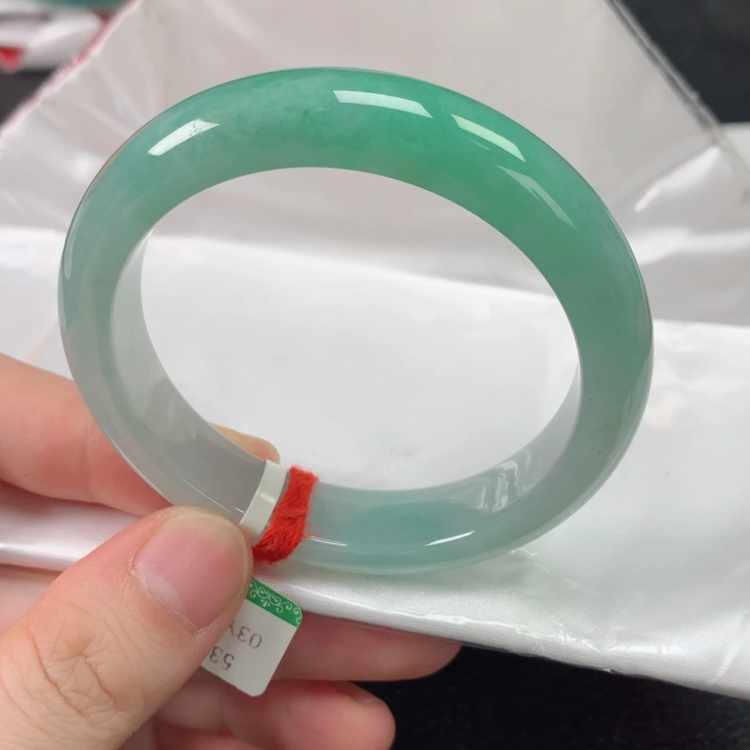 未镶嵌手镯翡翠缅甸天然翡翠手镯53圈口