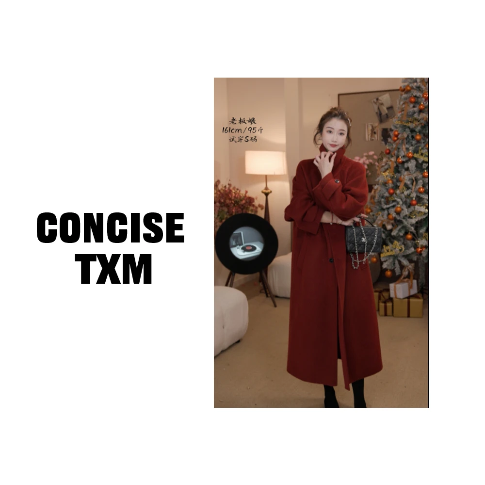 【唐小木】名门淑媛 立领长款大衣 冬季新款气质羊毛大衣 DY1152