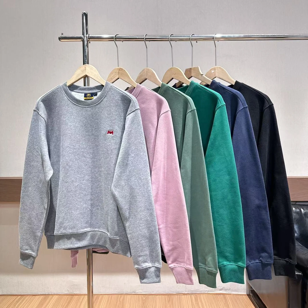 大鹰 抓绒加厚刺绣小标百搭休闲情侣款圆领卫衣 49002 DM24F192