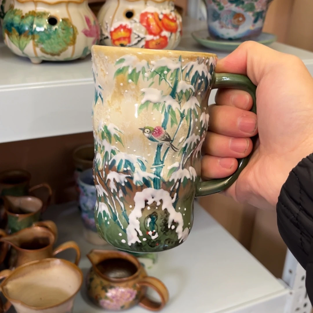 柴烧手工手绘陶瓷