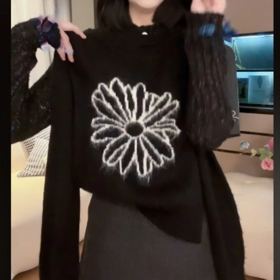 秋冬流光风新款百搭休闲针织女生复古毛衣YY-80048