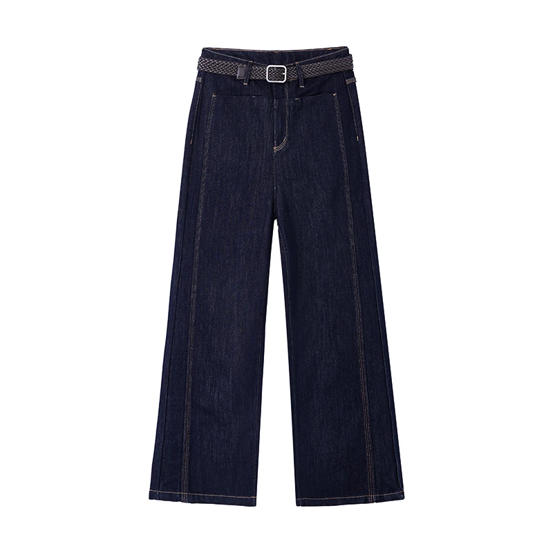 【柠檬专属】复古显瘦阔腿直筒裤W5635