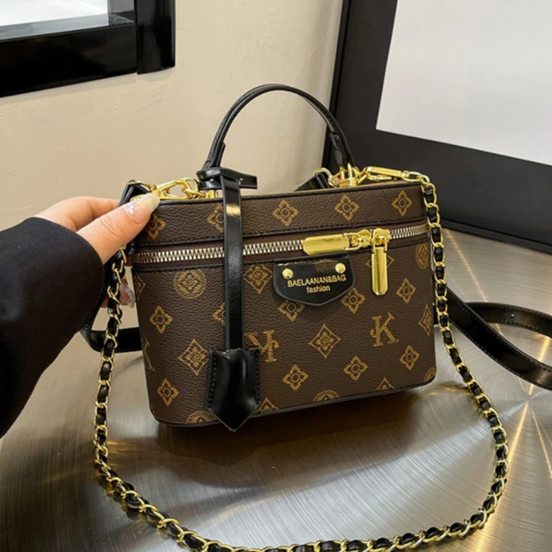 跨境包包女2025新款高级感欧美气质盒子链条包百搭时尚单肩斜挎包