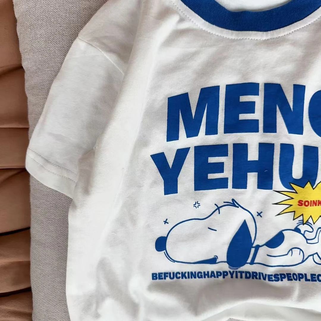 【JMJQ 25065】夏季新款中小童韩版清爽印花卡通短袖体恤