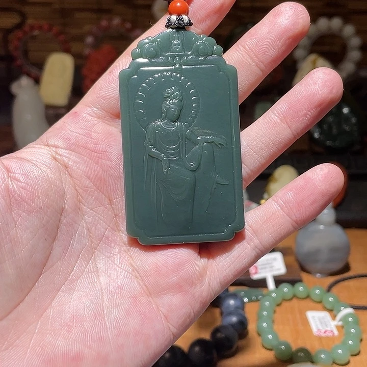 颈饰未镶嵌和田玉吊坠观音p