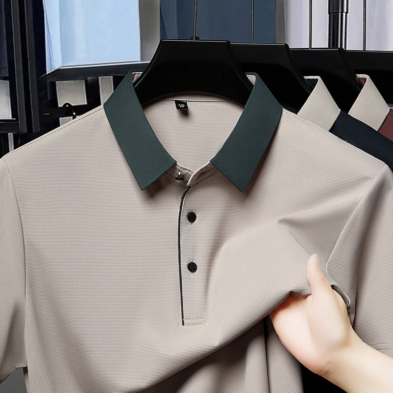 夏季男士半袖t恤短袖休闲翻领Polo衫宽松大码打底上衣