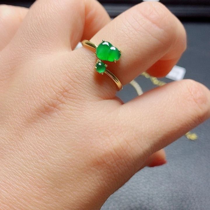 银S925镶嵌戒指翡翠