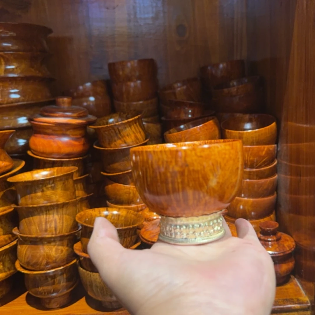 边杂木喝甜茶碗（带碗底）