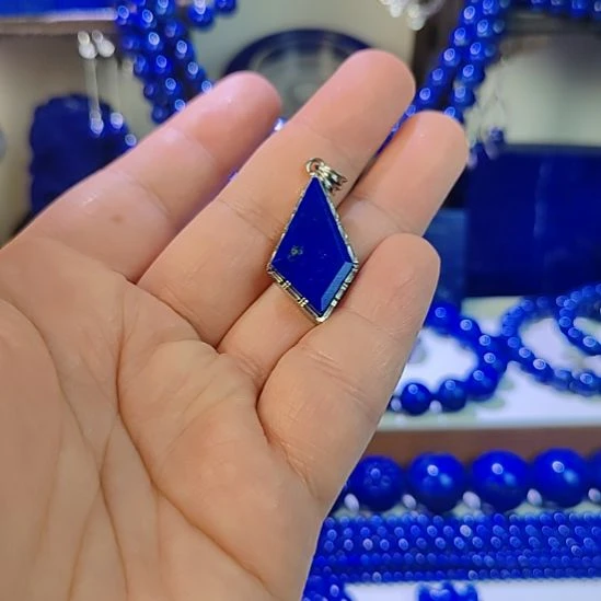 青金石银S925镶嵌颈饰