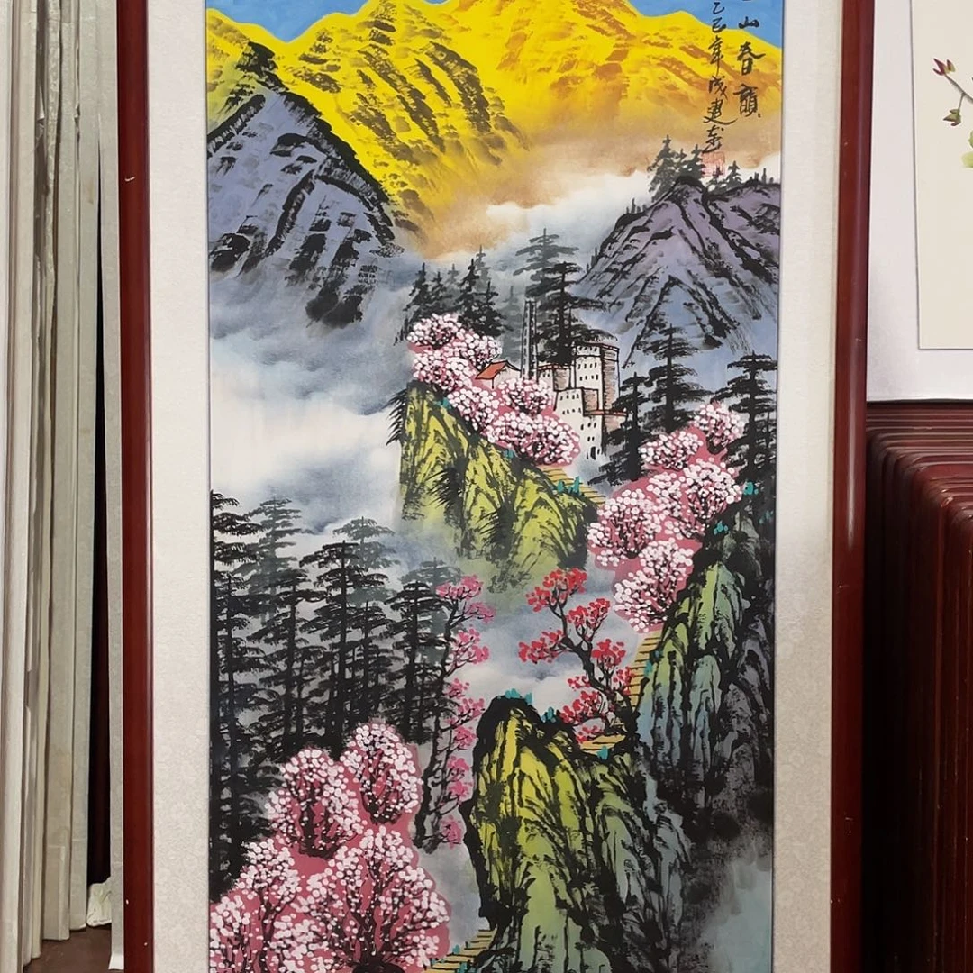 国画带框尺寸63*123厘米