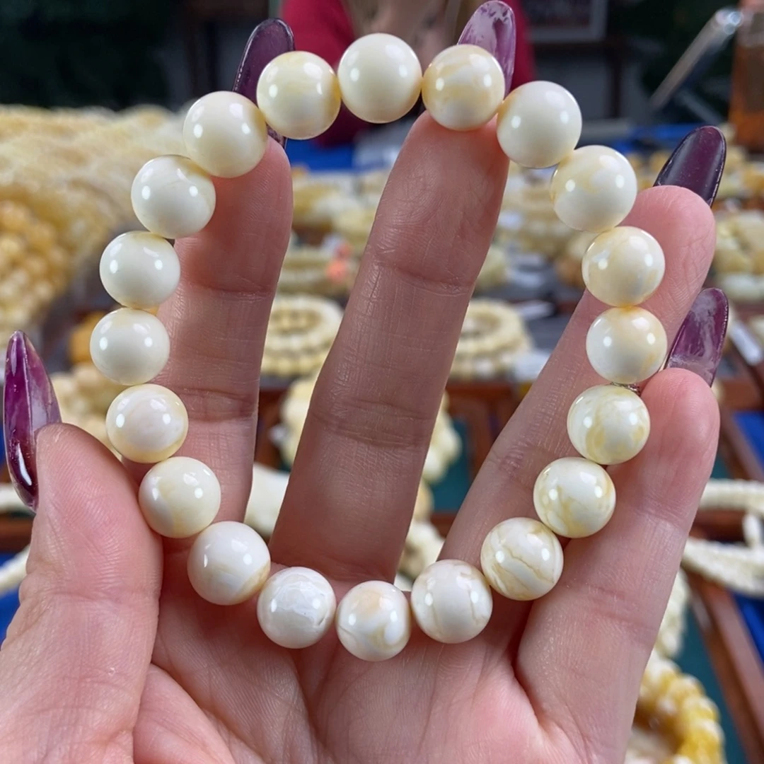 未镶嵌琥珀珠宝奇石10圆珠12