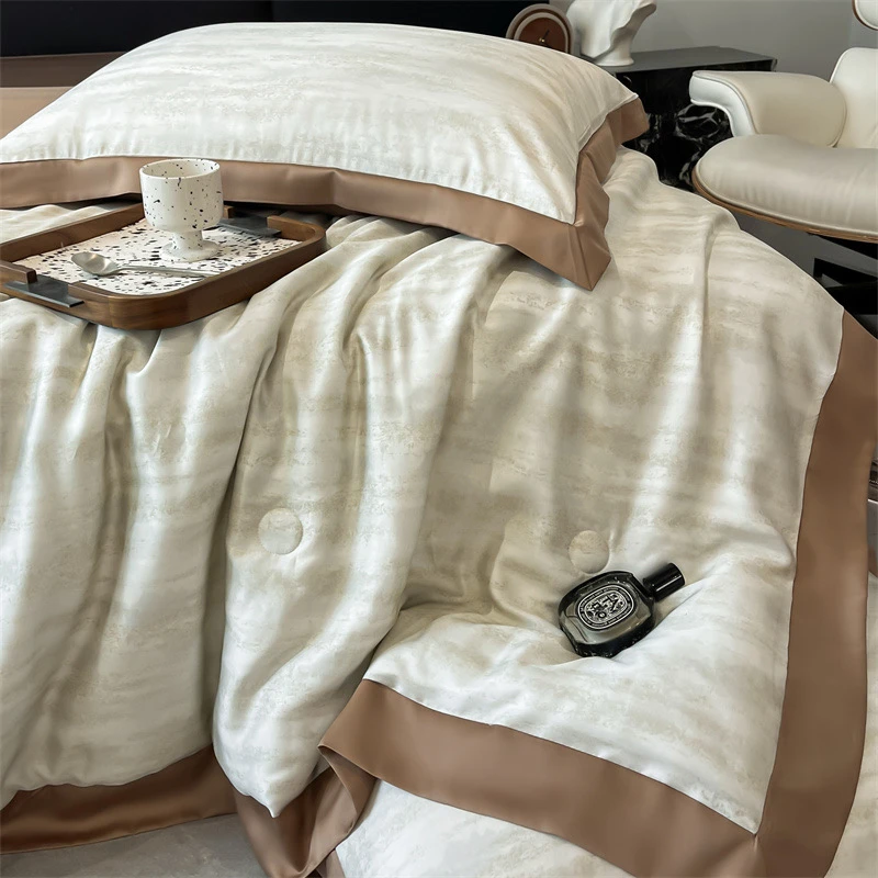 【莱赛尔天丝夏被套件】新款莱赛尔天丝数码印花夏被空调被四件套