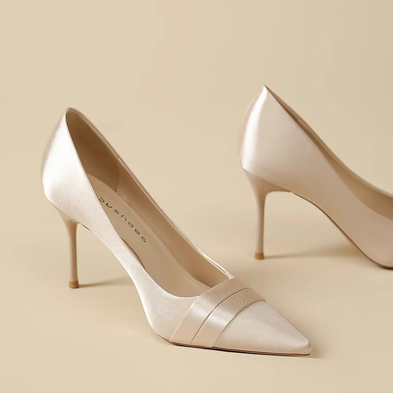 米兰【设计师】驭瑛☆跟高6-8CM/春细跟气质高级感结婚单鞋高跟鞋女