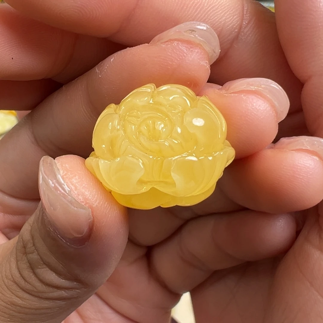 心****裸石蜜蜡银S925镀金镶嵌蜜蜡