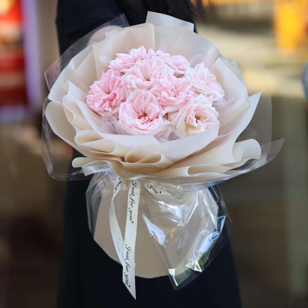 【落日与你】9朵精品粉玫瑰鲜花花束送女友送爱人送闺蜜生日礼物花店配送