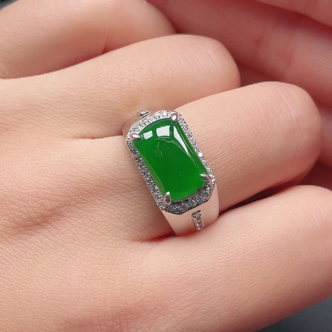 翡翠银S925镶嵌戒指没有运费险3889