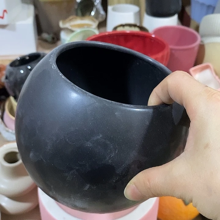 摆件陶陶盆有孔 瑕疵介意勿拍