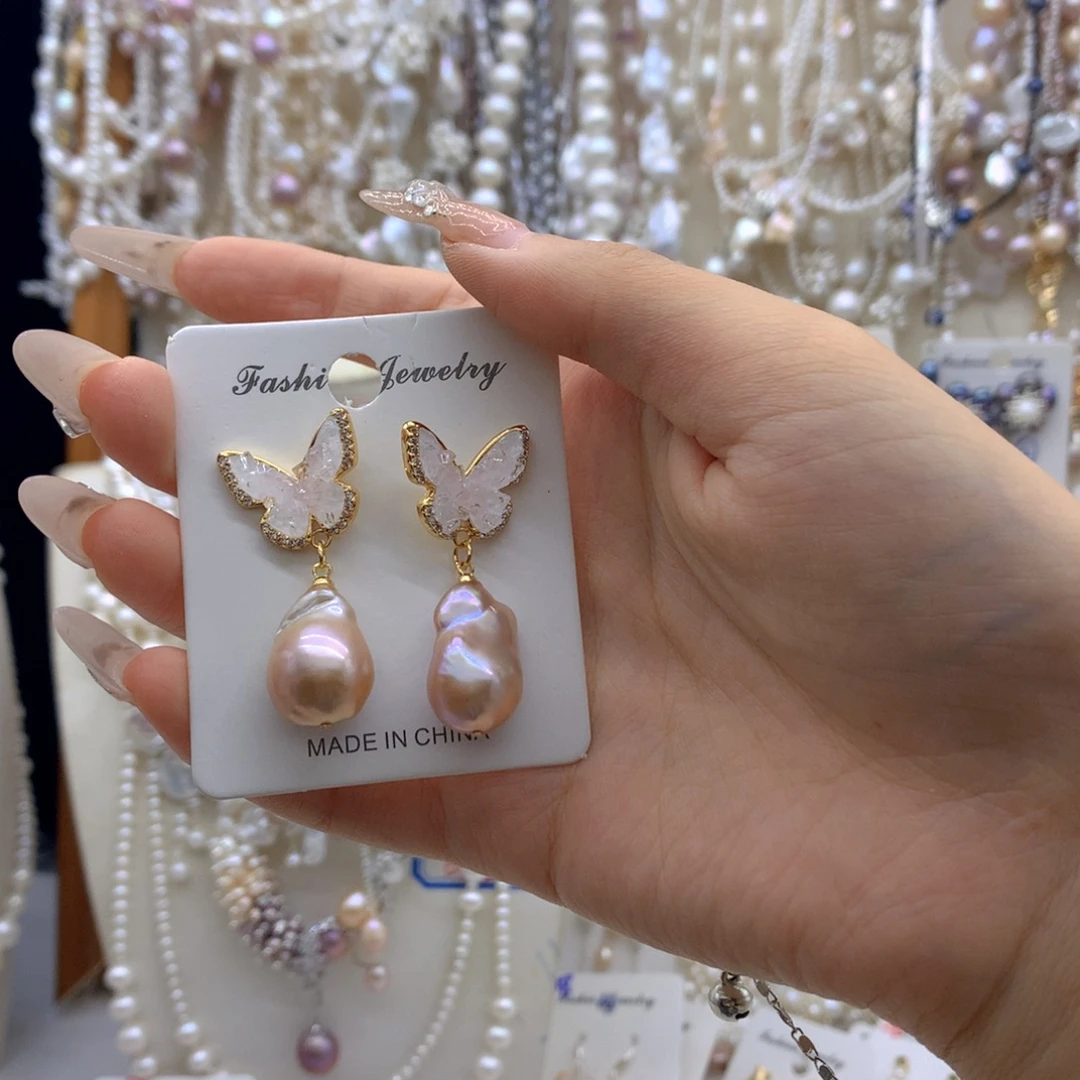 绵***绵银S925镶嵌淡水珍珠项链耳饰