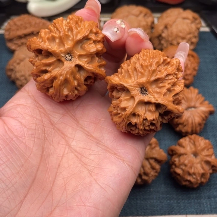 把件文玩核桃43红皮大肚苹果园。