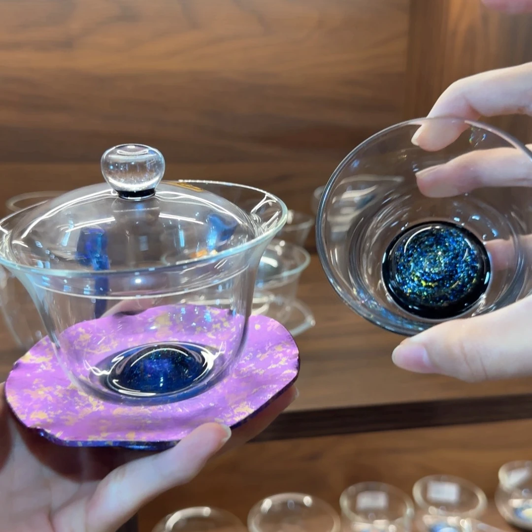明**性禾器有礼黑斑斓清杯+耀辰盖碗